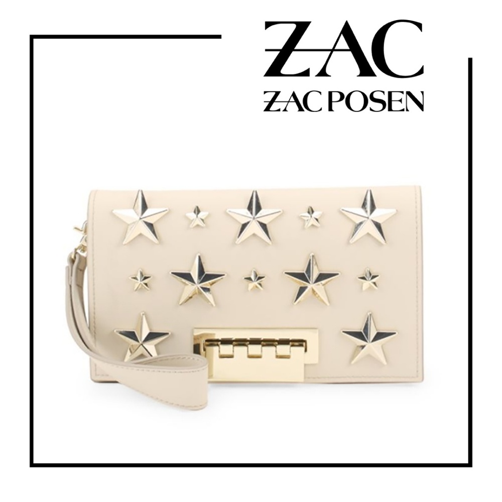 Zac Posen Earthette Embellished Leather Clutch - Picture 3 of 6